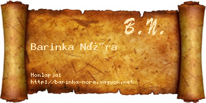Barinka Nóra névjegykártya