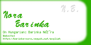 nora barinka business card